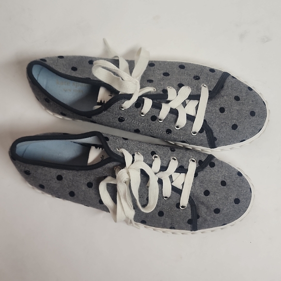 kate spade Shoes - Kate Spade Vale Gray and Black Polka Dot Lace-up Size 9B Sneakers